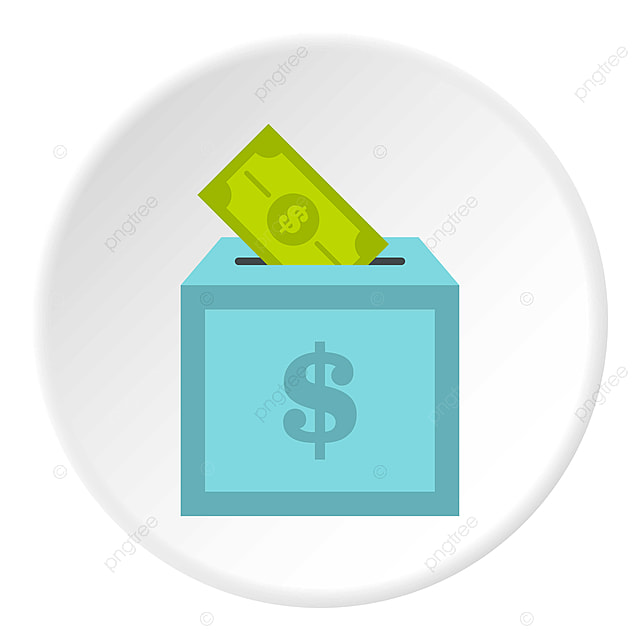 image d'une boite bleu avec de l'argent qui rentre pour une levée de fond